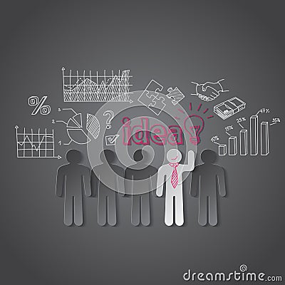 Business people discussion group teamwork idea Vector Illustration