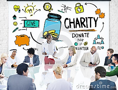 Business People Discussion Meeting Help Donate Charity Concept Stock Photo