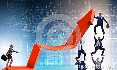 The business people in economic recovery business concept Stock Photo