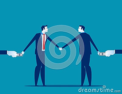 Business people exchanging bribes. Concept business vector illustration, Bribing, Conspiracy, Stealing crime Vector Illustration