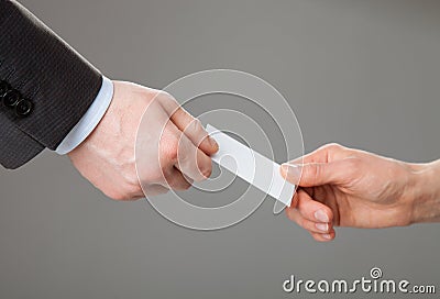 Business people exchanging business card Stock Photo