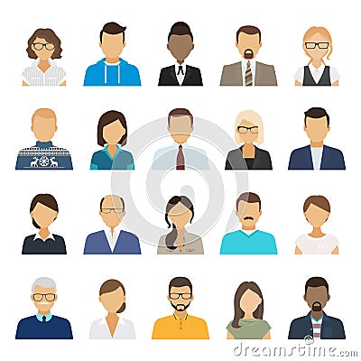 Business people flat avatars Vector Illustration