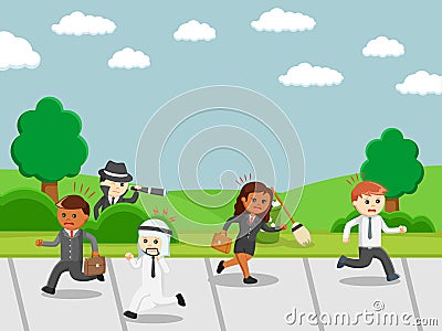 Business people get spying by someone Vector Illustration