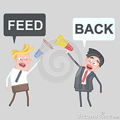Business people giving positive feedback.3D illustration. Cartoon Illustration