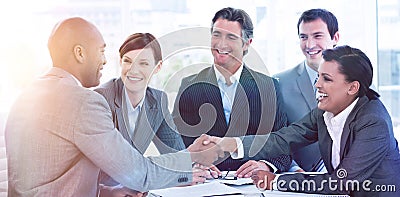 Business people greeting each other Stock Photo