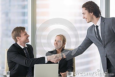 Business people greeting each other Stock Photo