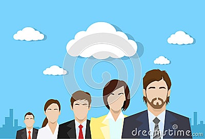 Business people group color profile human Vector Illustration