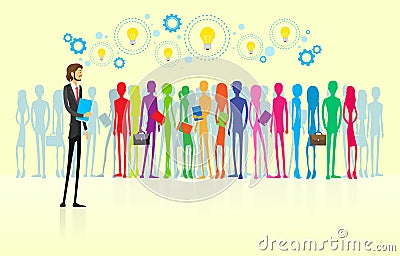 Business people group human resource leader Vector Illustration