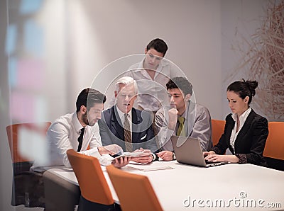 Business people group on meeting at modern startup office Stock Photo