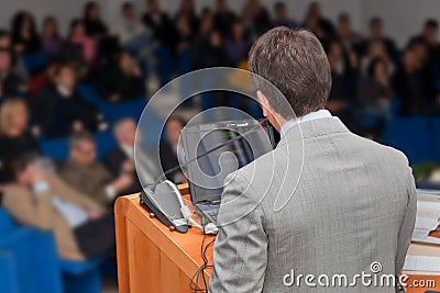 Business people group at meeting seminar presentation Stock Photo