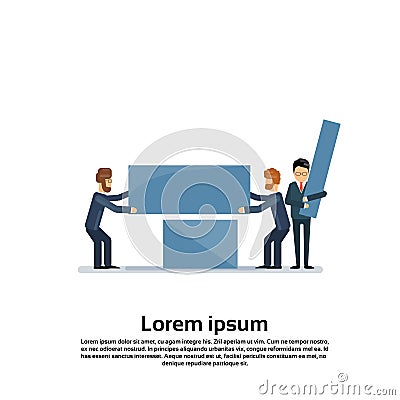 Business People Group Work Together Team Support Teamwork Concept Vector Illustration