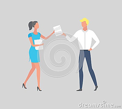 Business People hands documents achieve excellence Vector Illustration