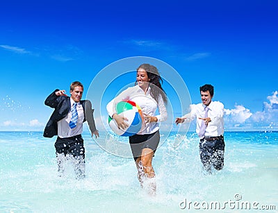 Business people having fun Vacation Concept Stock Photo