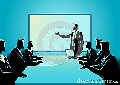 Business people having a meeting Vector Illustration