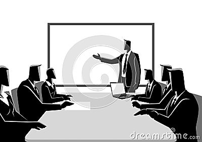 Business people having a meeting Vector Illustration