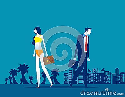 Business people holiday. Concept business vector illustration, Vacation, Relax, Enjoyment Vector Illustration