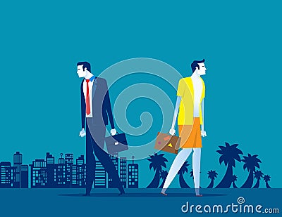 Business people holiday. Concept business vector illustration, Vacation, Relax, Enjoyment Vector Illustration