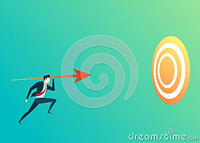 Business people illustration of leader shoot target arrow Vector Illustration