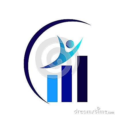 Business people increasing level logo Stock Photo