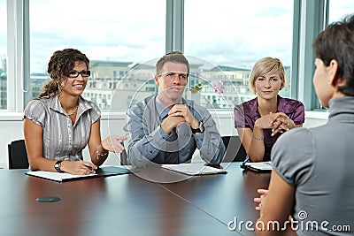 Business people at job interview Stock Photo