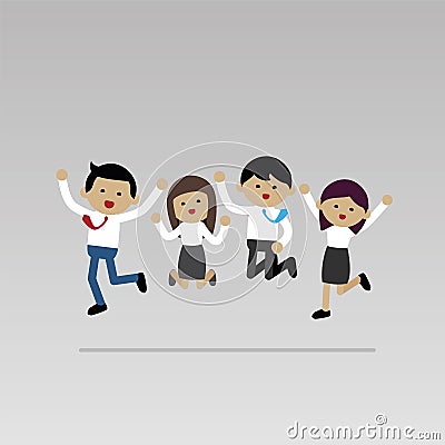 Business people jumping celebrating success Vector Illustration