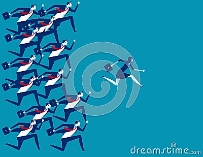 Business people and leader running to success. Concept business vector illustration Vector Illustration
