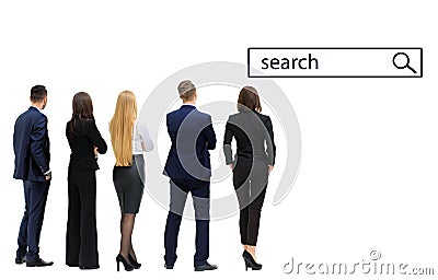 Business people looking to search Stock Photo