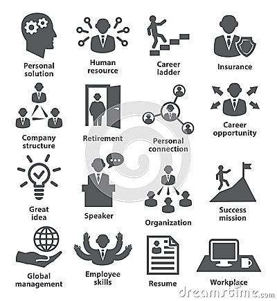 Business people management icons Vector Illustration
