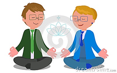 Business people in meditation pose vector Vector Illustration