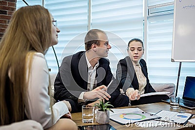 Business People Meeting Conference Discussion Corporate Concept,business team,business partners discussing documents and Stock Photo