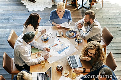 Business People Meeting Data Analysis Graph Planning Concept Stock Photo