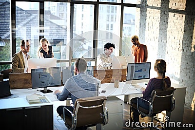 Business People Meeting Discussion Working Office Concept Stock Photo