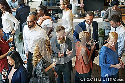 Business People Meeting Eating Discussion Cuisine Party Concept Stock Photo