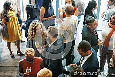 Business People Meeting Eating Discussion Cuisine Party Concept Stock Photo