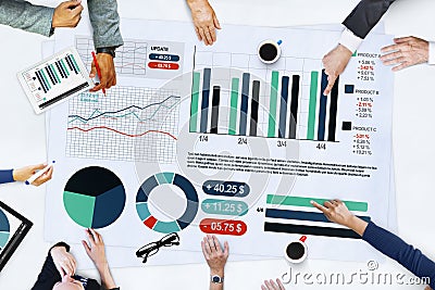 Business People Meeting Planning Analysis Statistics Brainstorming Concept Stock Photo