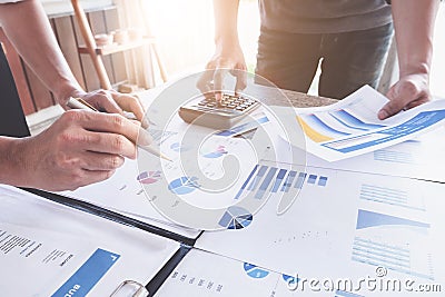 Business People meeting Planning budget and cost, Strategy Analysis Concept Stock Photo