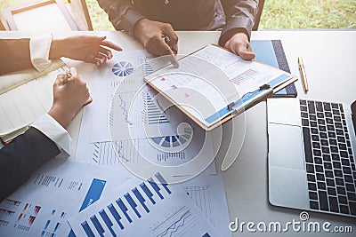 Business People meeting Planning budget and cost, Strategy Analysis Concept Stock Photo