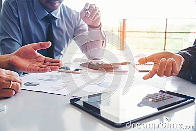 Business People meeting Planning Strategy Analysis on new business project Concept Stock Photo
