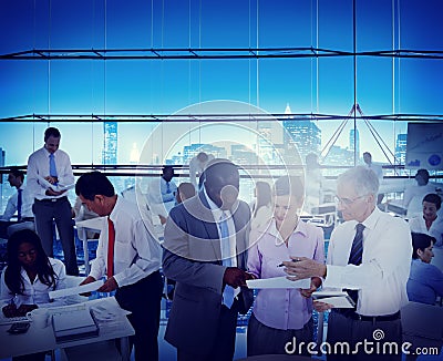 Business People Office Workplace Interaction Conversation Stock Photo