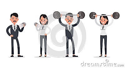 Business people poses action character vector design no3 Vector Illustration