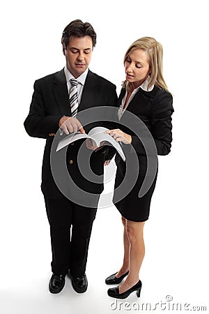 Business people read contract Stock Photo