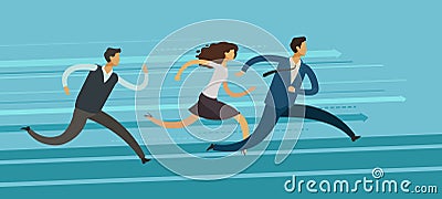 Business people run. Competition, rivalry, goal achievement concept. Vector illustration Vector Illustration