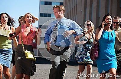 Business people running Stock Photo