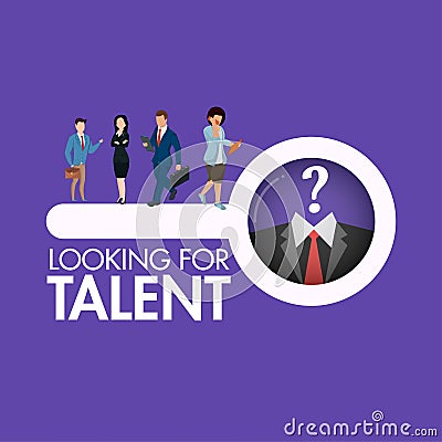 Business people`s character searching looking a talent person for Job vacancy concept. Stock Photo