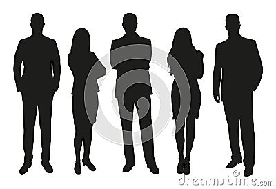 Business people, set of silhouettes Vector Illustration