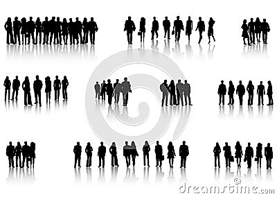 Business people and shadow Vector Illustration