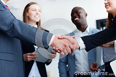 Business people shaking hands Stock Photo