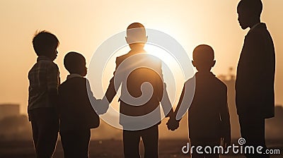 Business people shaking hands, teamwork, finishing up a meeting, Negotiations were successfully. Generative AI Stock Photo