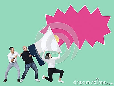 Business people shouting out their message Stock Photo