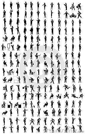 Business people silhouettes Vector Illustration